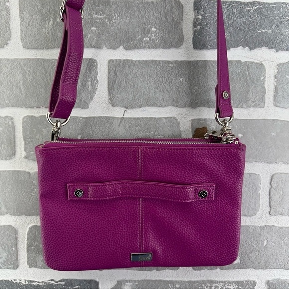 Thirty One Jewell Magenta Vegan Leather Crossbody Shoulder Bag Purse - Picture 1 of 8